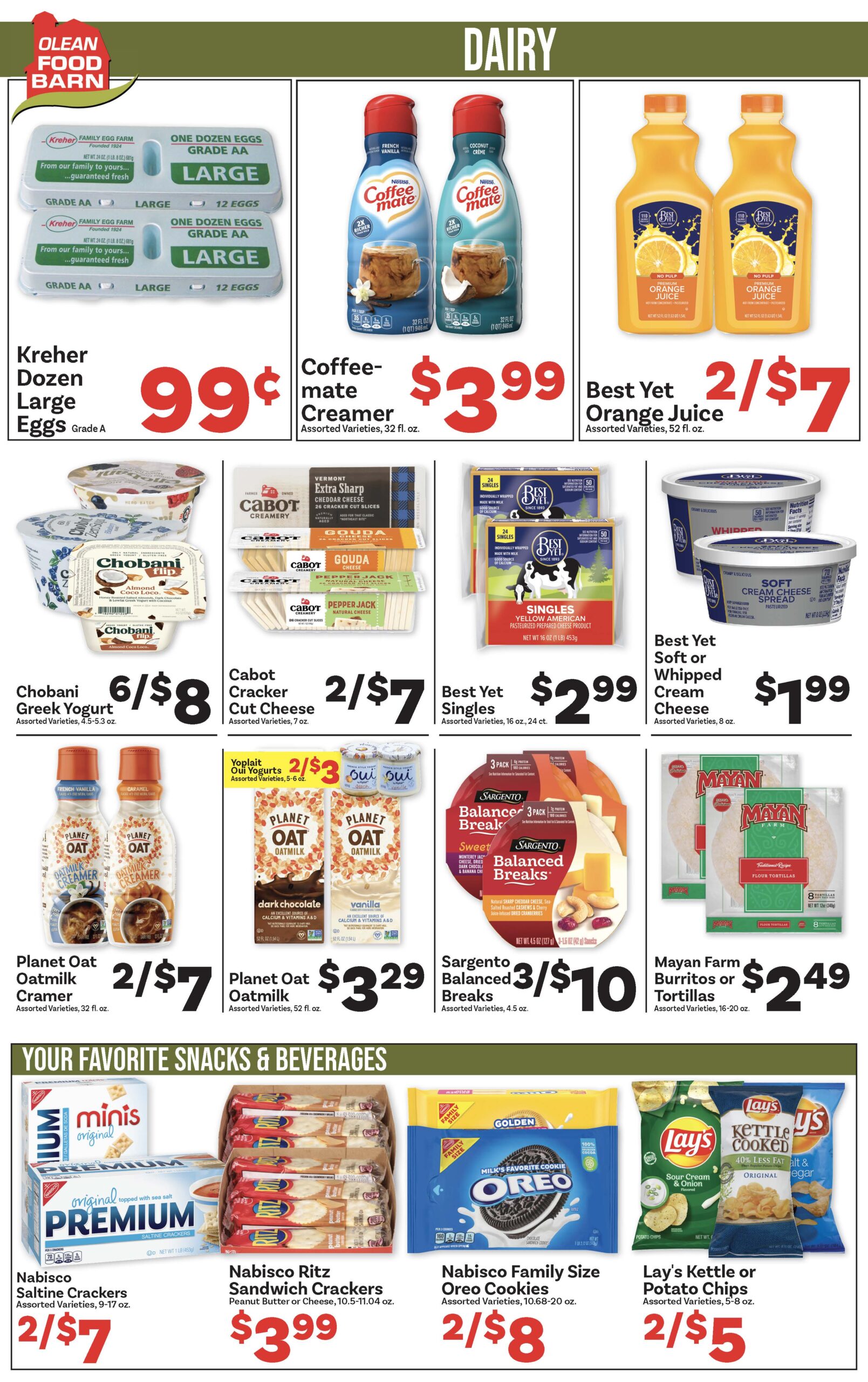 Ried's Food Barn Weekly Special | '.Sun, January 18.' – '.Sat, January 24.' | Page '..'