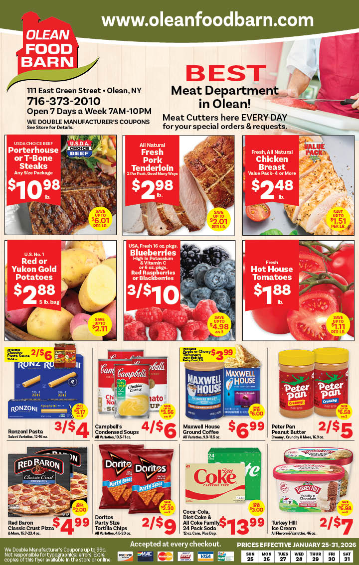 Ried's Food Barn Weekly Special | '.Sun, January 25.' – '.Sat, January 31.' | Page '..'