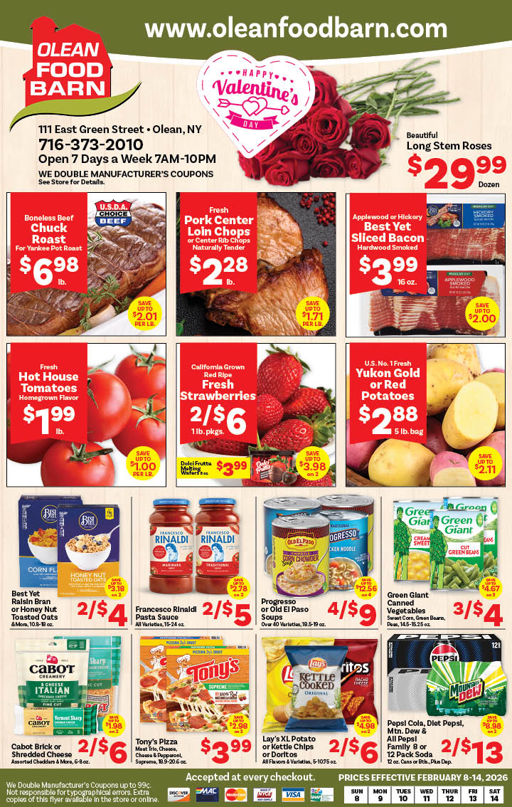 Ried's Food Barn Weekly Special | '.Sun, February 8.' – '.Sat, February 14.' | Page '..'