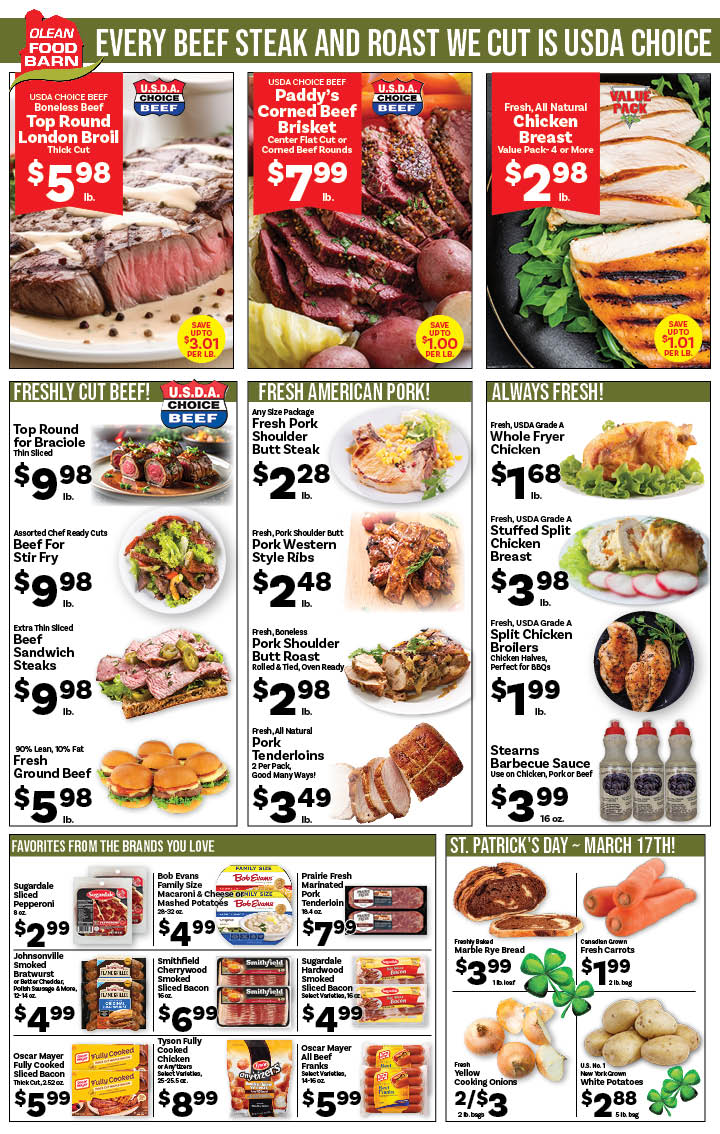 Ried's Food Barn Weekly Special | '.Sun, March 8.' – '.Sat, March 14.' | Page '..'