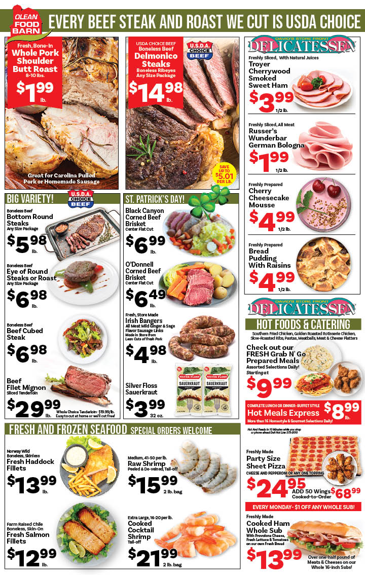 Ried's Food Barn Weekly Special | '.Sun, March 8.' – '.Sat, March 14.' | Page '..'