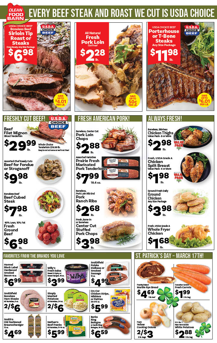 Ried's Food Barn Weekly Special | '.Sun, March 15.' – '.Sat, March 21.' | Page '..'