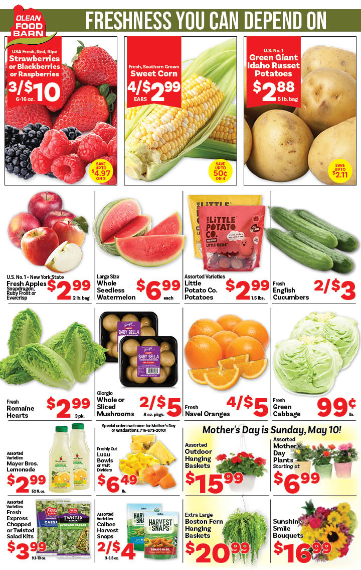 Ried's Food Barn Weekly Special | '.Sun, May 3.' – '.Sat, May 9.' | Page '..'