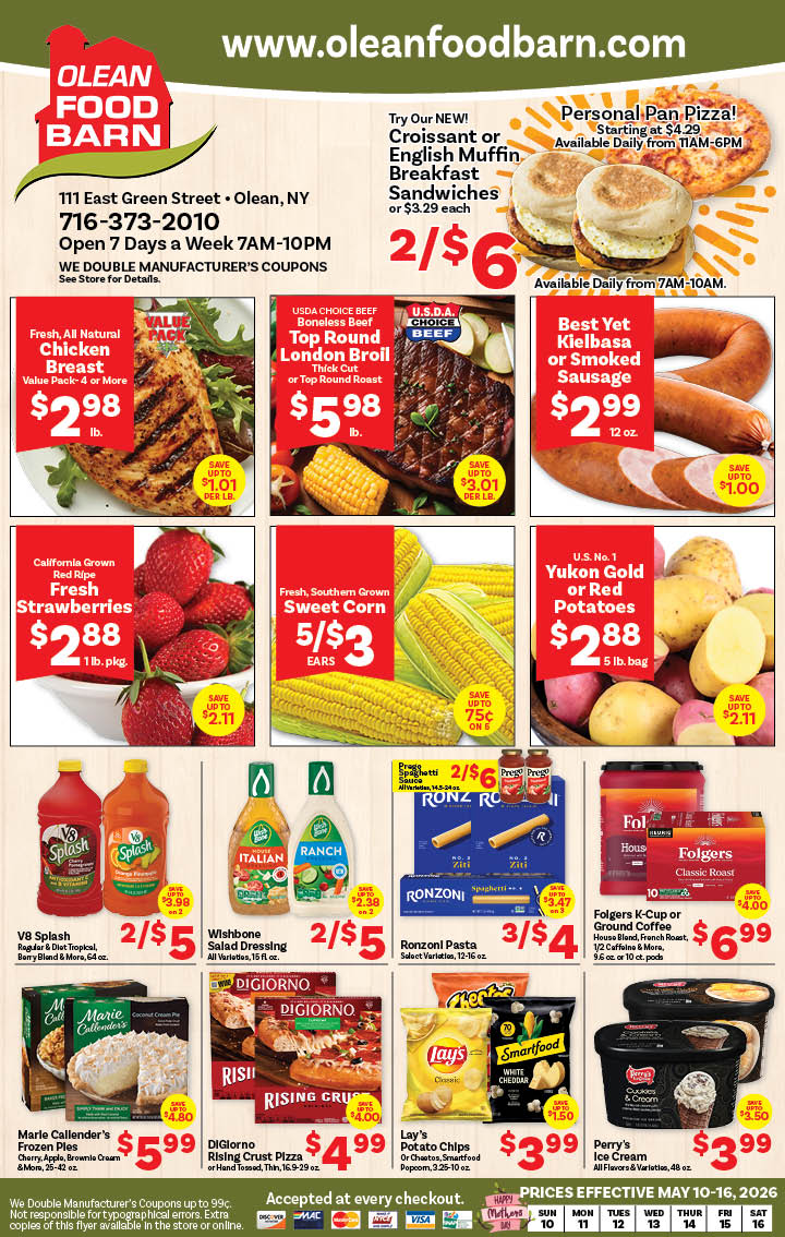 Ried's Food Barn Weekly Special | '.Sun, May 10.' – '.Sat, May 16.' | Page '..'