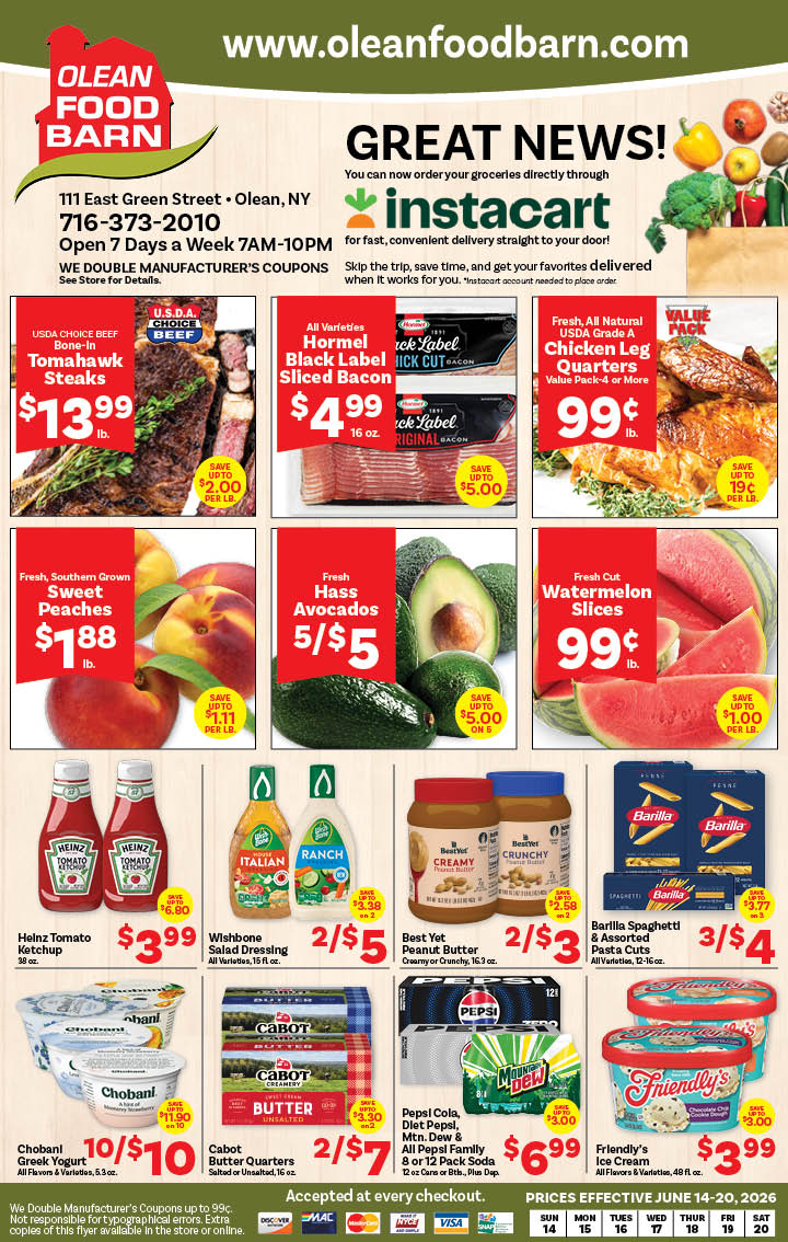 Ried's Food Barn Weekly Special | '.Sun, June 14.' – '.Sat, June 20.' | Page '..'