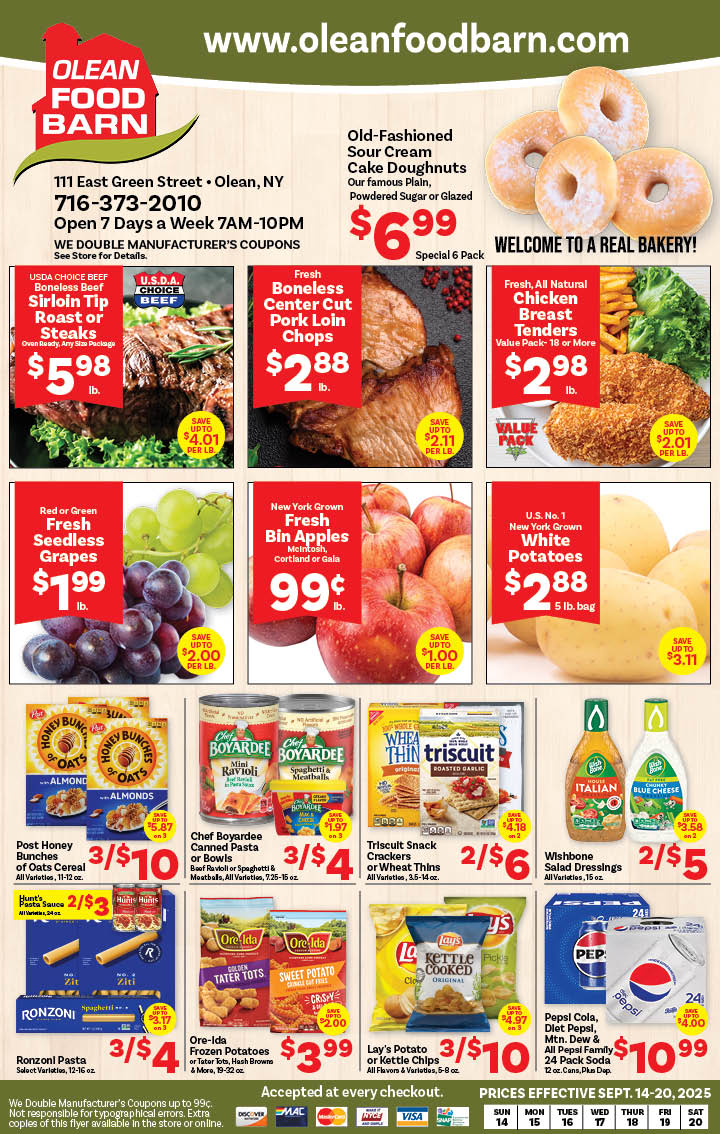 Ried's Food Barn Weekly Special | '.Sun, September 14.' – '.Sat, September 20.' | Page '..'
