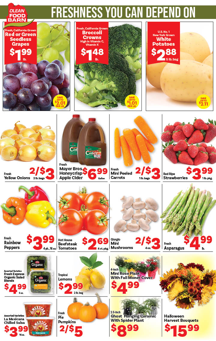 Ried's Food Barn Weekly Special | '.Sun, October 26.' – '.Sat, November 1.' | Page '..'