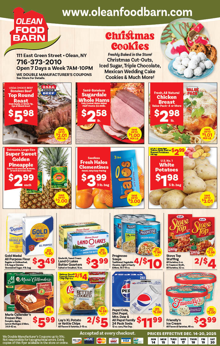 Ried's Food Barn Weekly Special | '.Sun, December 14.' – '.Sat, December 20.' | Page '..'