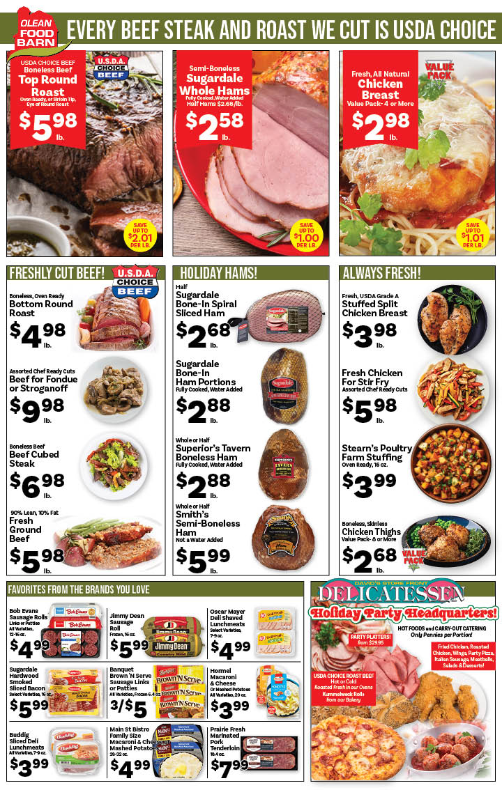 Ried's Food Barn Weekly Special | '.Sun, December 14.' – '.Sat, December 20.' | Page '..'
