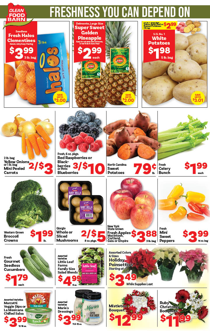 Ried's Food Barn Weekly Special | '.Sun, December 14.' – '.Sat, December 20.' | Page '..'